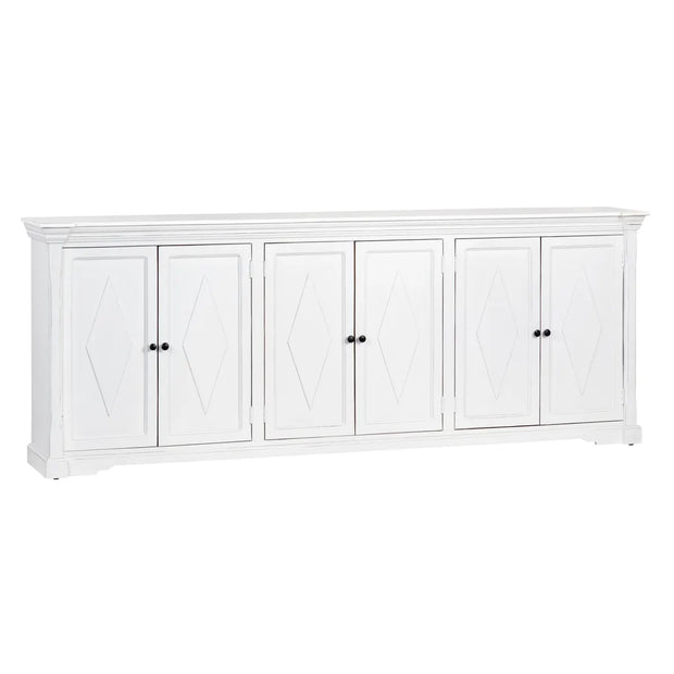 Crestview Collection Diamond White Finish Mango Wood Sideboard