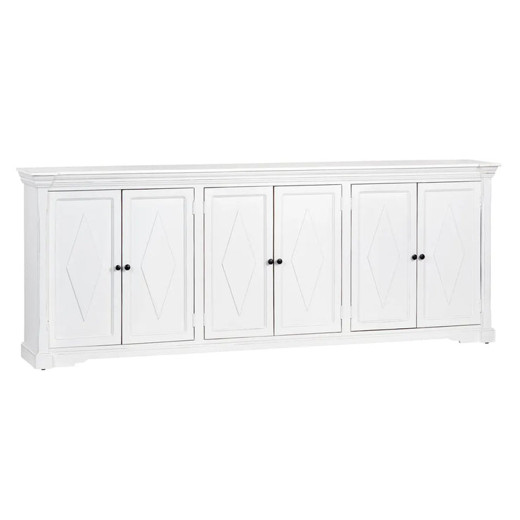 Crestview Collection Diamond White Finish Mango Wood Sideboard