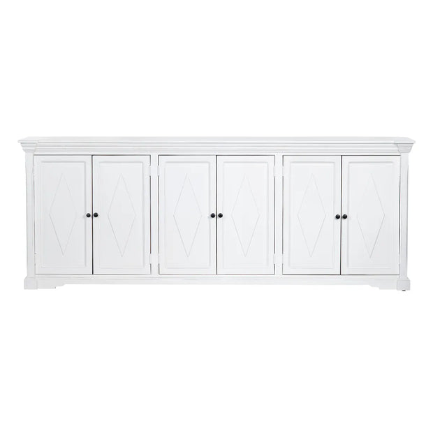 Crestview Collection Diamond White Finish Mango Wood Sideboard