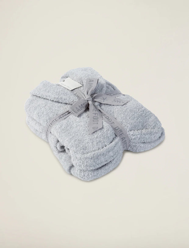 Barefoot Dreams CozyChic Heathered Ocean and White Robe ~ Size Small / Medium