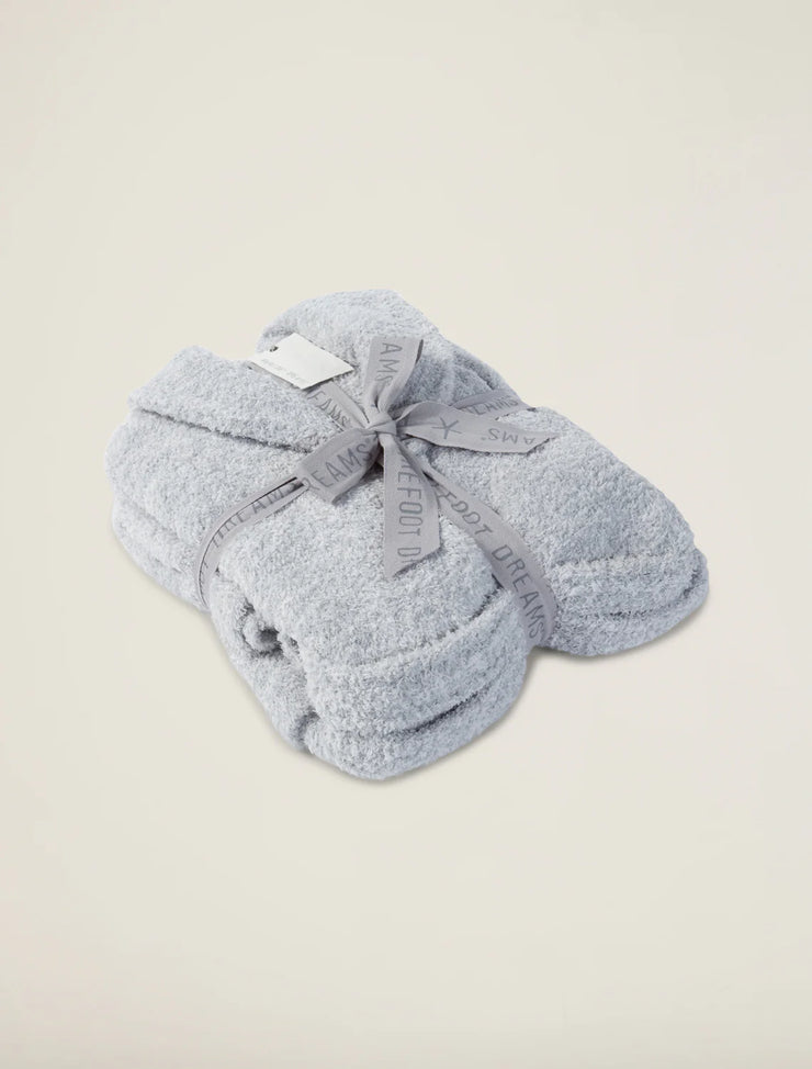 Barefoot Dreams CozyChic Heathered Ocean and White Robe ~ Size Small / Medium