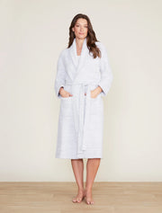 Barefoot Dreams CozyChic Heathered Ocean and White Robe ~ Size Small / Medium