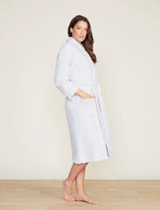 Barefoot Dreams CozyChic Heathered Ocean and White Robe ~ Size Small / Medium