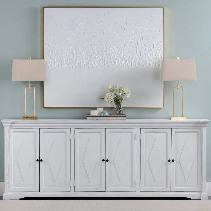 Crestview Collection Diamond White Finish Mango Wood Sideboard