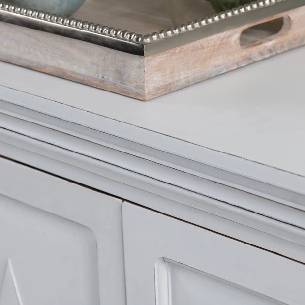 Crestview Collection Diamond White Finish Mango Wood Sideboard