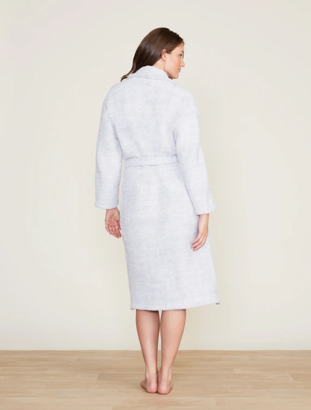 Barefoot Dreams CozyChic Heathered Ocean and White Robe ~ Size Small / Medium
