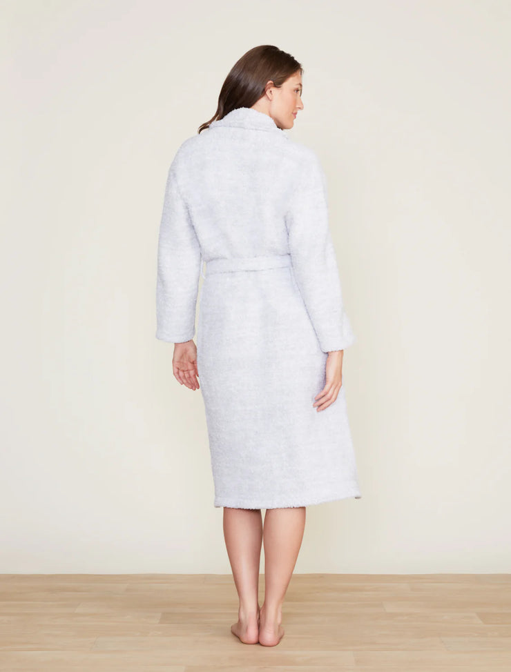 Barefoot Dreams CozyChic Heathered Ocean and White Robe ~ Size Small / Medium
