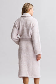 Barefoot Dreams CozyChic Heathered Stone and White Robe ~ Size Small / Medium