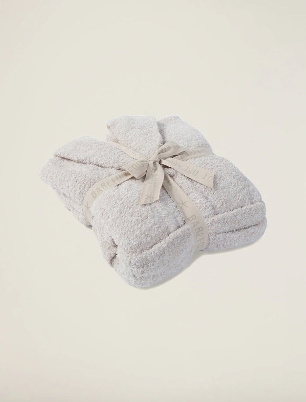 Barefoot Dreams CozyChic Heathered Stone and White Robe ~ Size Small / Medium