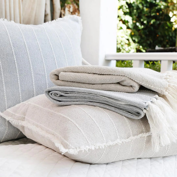Pom Pom at Home Henley Hand Woven Striped Pillow with Insert ~ 20 x 20 ~ Available in 2 Colors