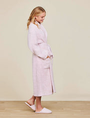 Barefoot Dreams CozyChic Heathered Dusty Rose and White Robe ~ Size Small / Medium