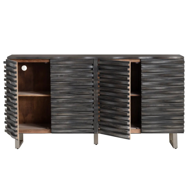 Crestview Collection Cabalerro Wave Woven Wood Sideboard