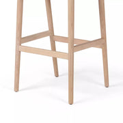 Four Hands Amare Curved Wood Bar Stool ~ Sonoma Butterscotch Leather Seat