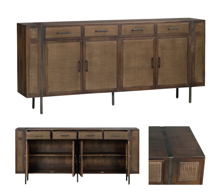 Crestview Collection Kingston Cane Four- Door Sideboard