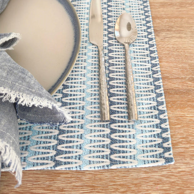 Anaya Home Summer Twist Blue Indoor Outdoor Placemat