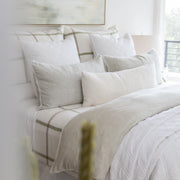 Pom Pom at Home Copenhagen White and Olive Big Pillow with Insert ~ 28 x 36