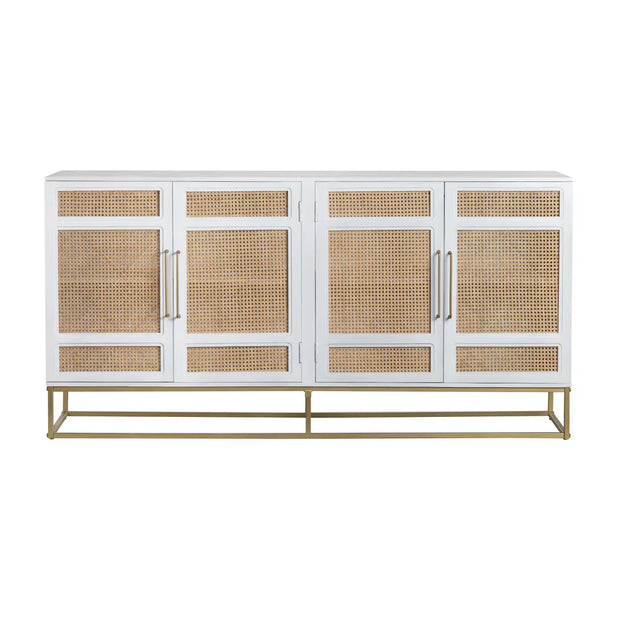 Crestview Collection Biscayne White Rattan Sideboard