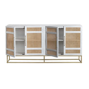 Crestview Collection Biscayne White Rattan Sideboard