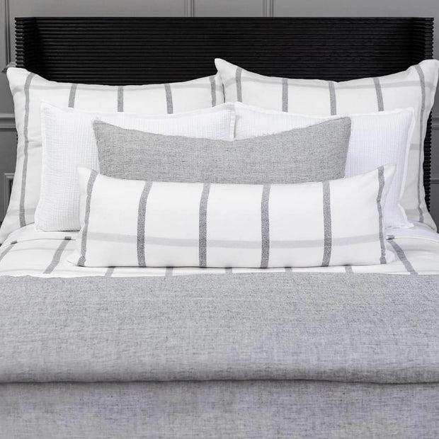 Pom Pom at Home Copenhagen White and Grey Pillow with Insert ~ 14 x 40