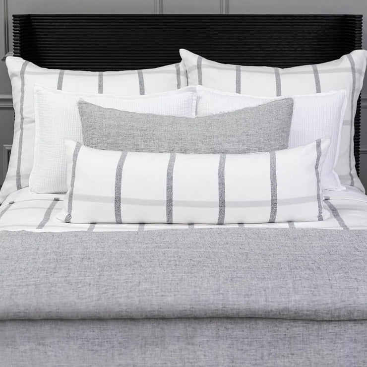 Pom Pom at Home Copenhagen White and Grey Pillow with Insert ~ 14 x 40