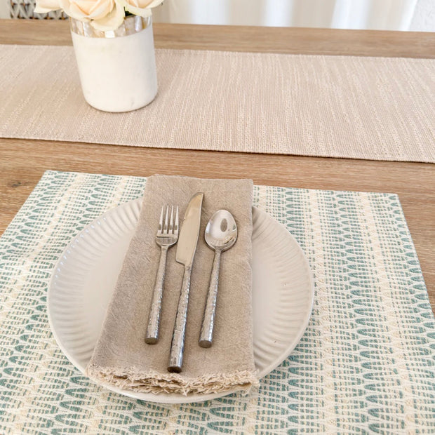Anaya Home Summer Twist Aqua Indoor Outdoor Placemat