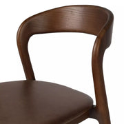 Four Hands Amare Curved Wood Bar Stool ~ Sonoma Coco Leather Seat