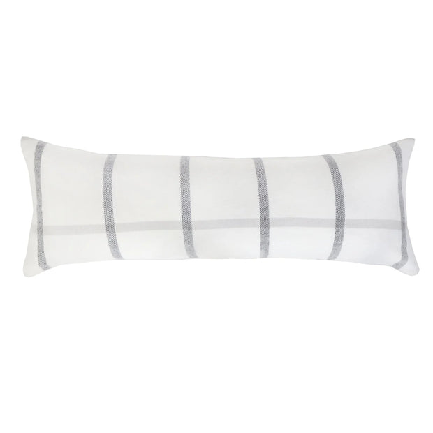 Pom Pom at Home Copenhagen White and Grey Pillow with Insert ~ 14 x 40