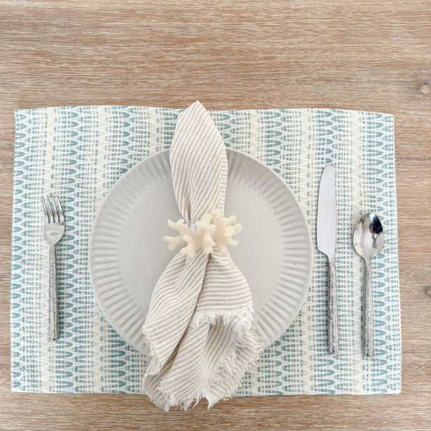 Anaya Home Summer Twist Aqua Indoor Outdoor Placemat