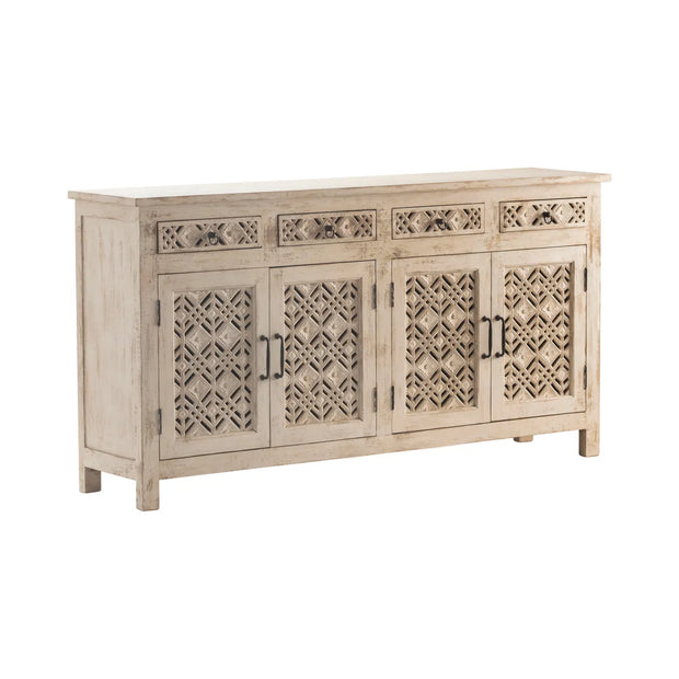 Crestview Collection Amelia Distressed White Sideboard