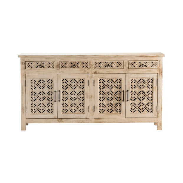 Crestview Collection Amelia Distressed White Sideboard