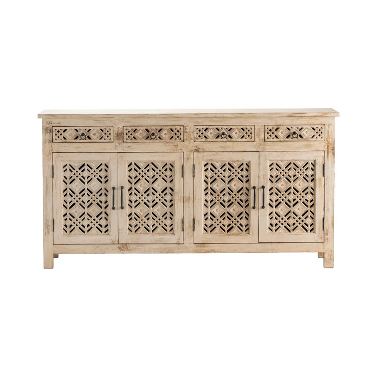 Crestview Collection Amelia Distressed White Sideboard