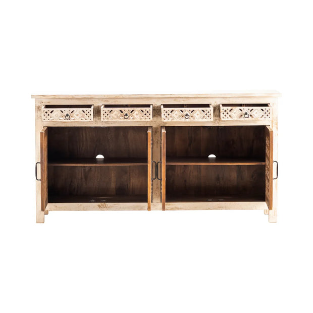 Crestview Collection Amelia Distressed White Sideboard