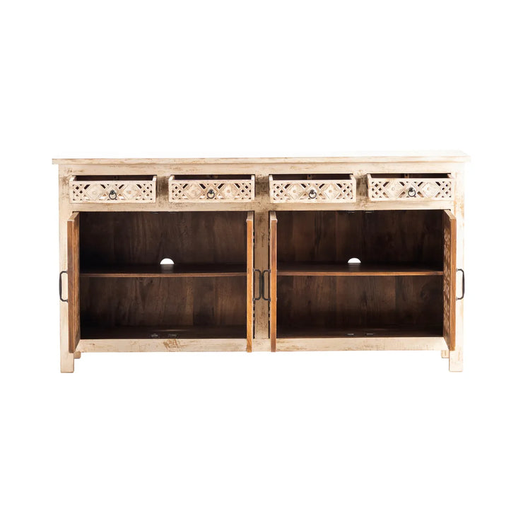 Crestview Collection Amelia Distressed White Sideboard