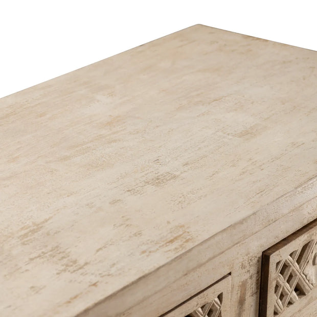 Crestview Collection Amelia Distressed White Sideboard