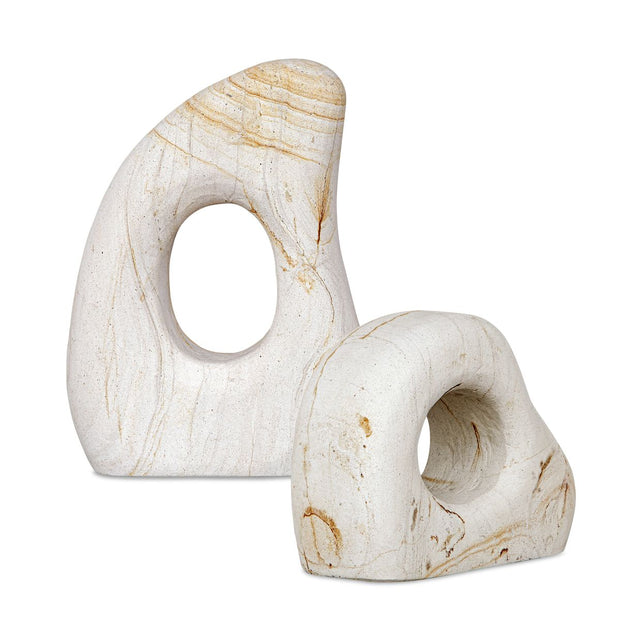 Uttermost Stone Flow Palimanan Set of 2 Stone Sculptures ~ Outdoor And Indoor Use