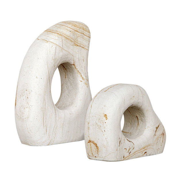 Uttermost Stone Flow Palimanan Set of 2 Stone Sculptures ~ Outdoor And Indoor Use