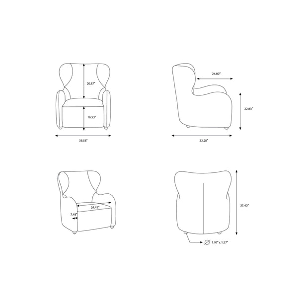 Surya Jacqui Modern Boucle Accent Chair