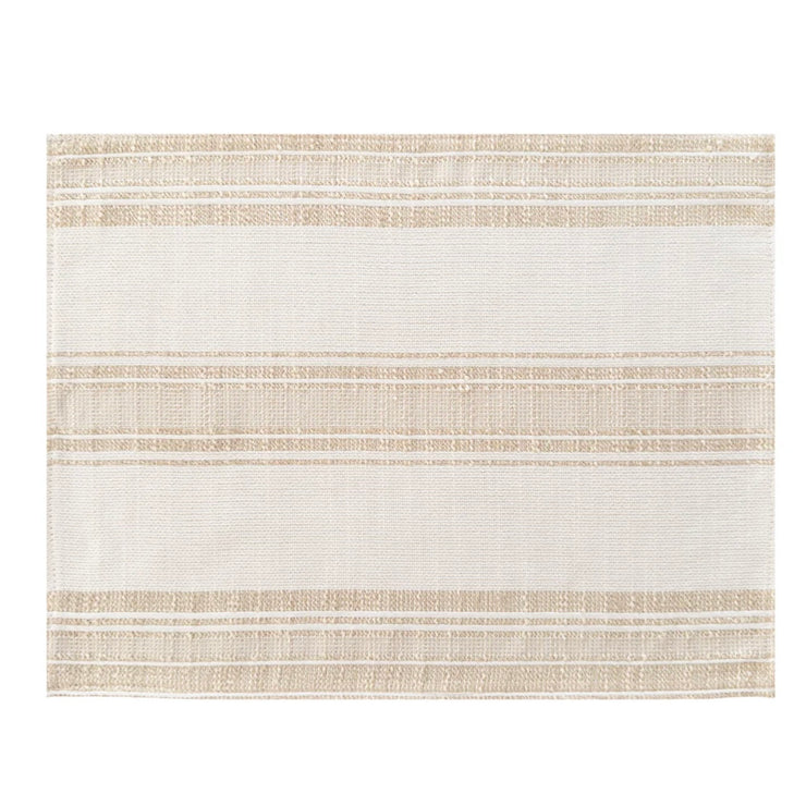 Anaya Home Beach Club Beige Stripe Indoor Outdoor Placemat