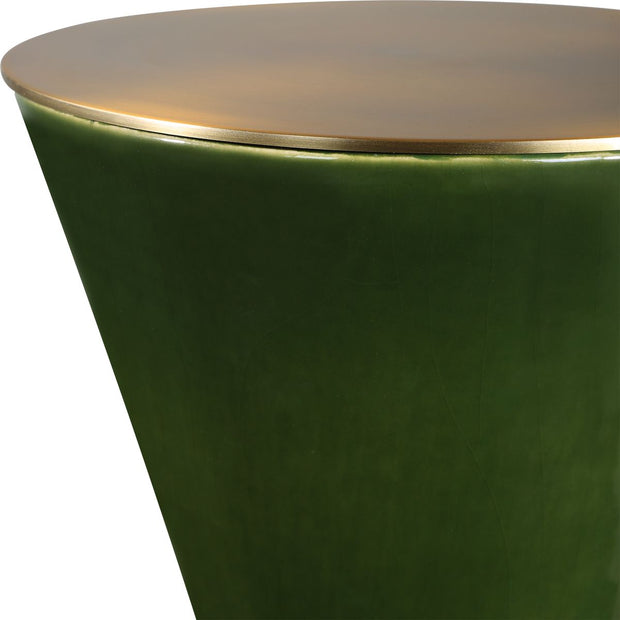 Uttermost Ronde Jade Green Ceramic Drink Table