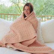 Kashwere Limited Edition Wave Apricot Cozy Throw Blanket