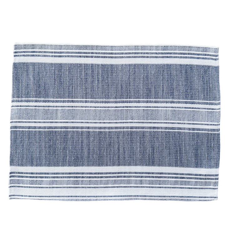 Anaya Home Beach Club Stripe Indigo Indoor Outdoor Placemat