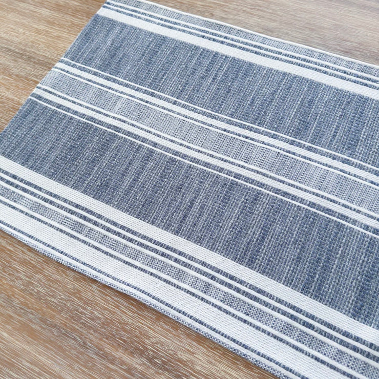 Anaya Home Beach Club Stripe Indigo Indoor Outdoor Placemat