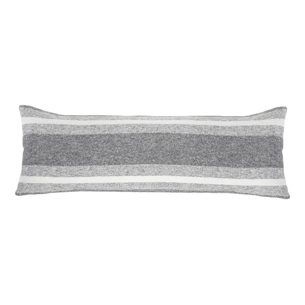 Pom Pom at Home Alpine Grey and Ivory Striped Pillow with Insert