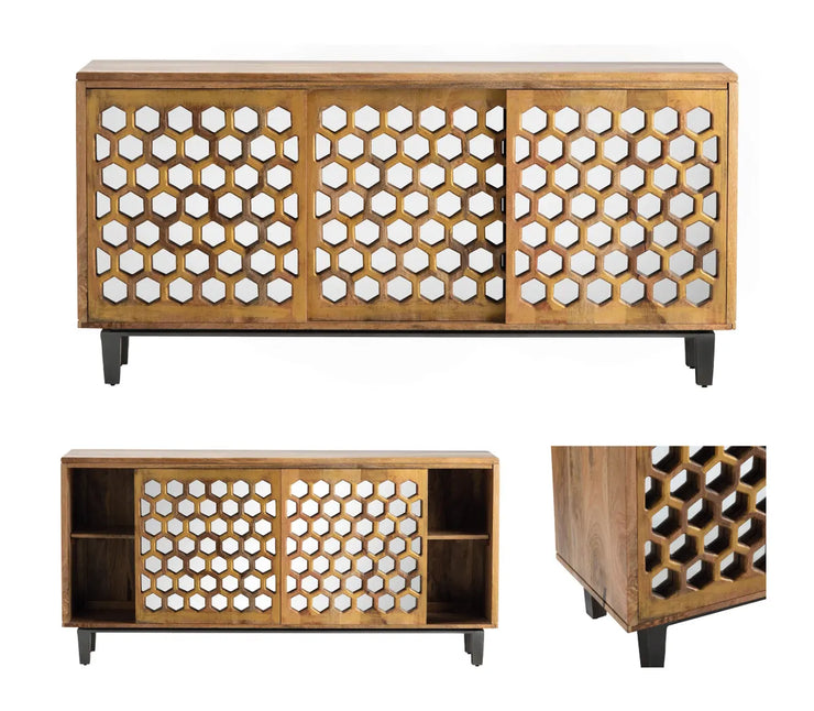 Crestview Collection Bengal Manor Honeycomb Sideboard