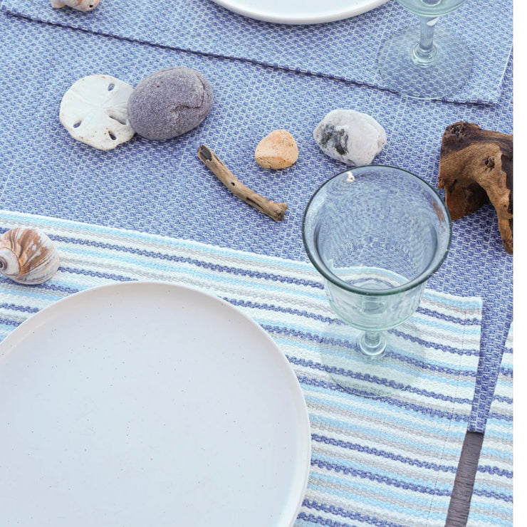 Anaya Home Blue Yacht Stripe Indoor Outdoor Placemat
