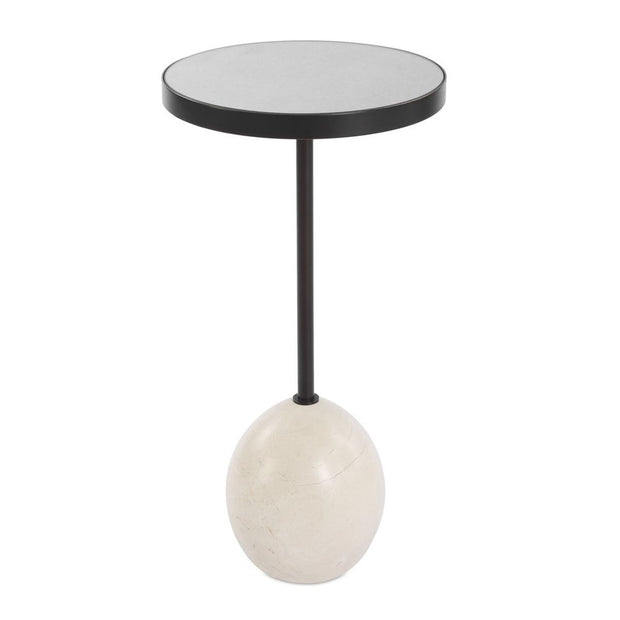 Uttermost Odesa Mirrored Top With Marble Round Accent Table
