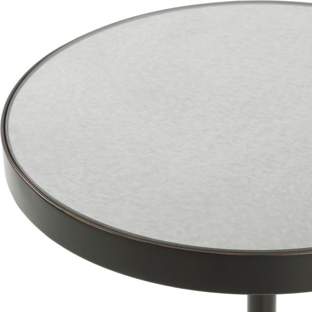 Uttermost Odesa Mirrored Top With Marble Round Accent Table