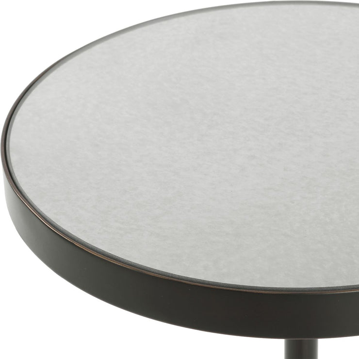 Uttermost Odesa Mirrored Top With Marble Round Accent Table