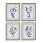 Uttermost Shibori Coral Set of 4 Framed Prints