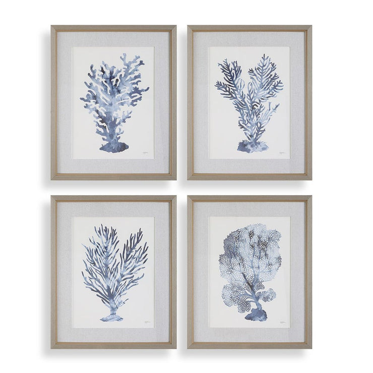 Uttermost Shibori Coral Set of 4 Framed Prints